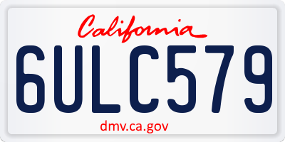 CA license plate 6ULC579