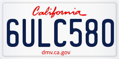 CA license plate 6ULC580