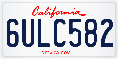 CA license plate 6ULC582