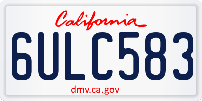CA license plate 6ULC583