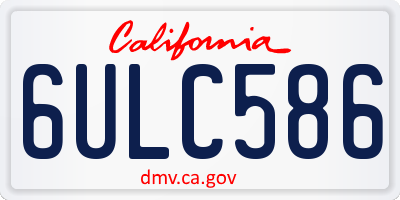 CA license plate 6ULC586