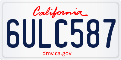 CA license plate 6ULC587