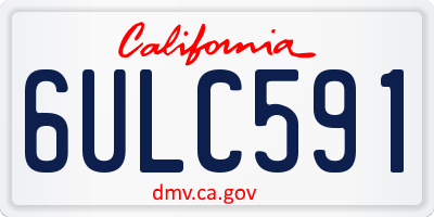 CA license plate 6ULC591