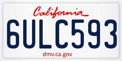 CA license plate 6ULC593
