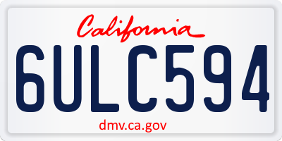 CA license plate 6ULC594