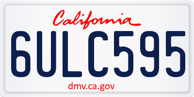 CA license plate 6ULC595