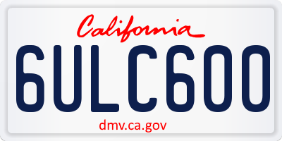 CA license plate 6ULC600
