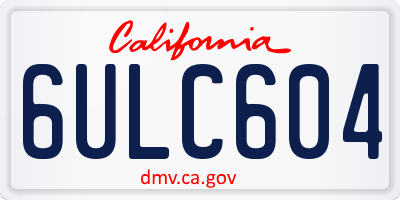 CA license plate 6ULC604