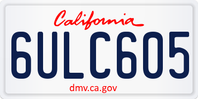 CA license plate 6ULC605