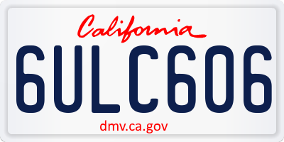 CA license plate 6ULC606