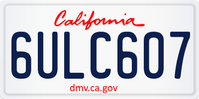 CA license plate 6ULC607