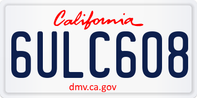 CA license plate 6ULC608
