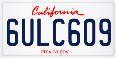 CA license plate 6ULC609