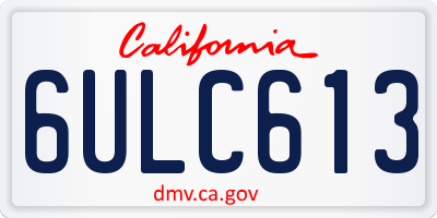 CA license plate 6ULC613