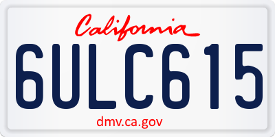 CA license plate 6ULC615