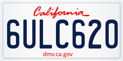 CA license plate 6ULC620