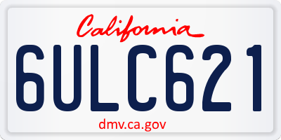 CA license plate 6ULC621