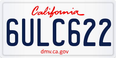 CA license plate 6ULC622