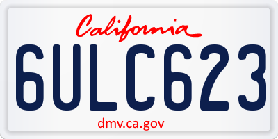 CA license plate 6ULC623