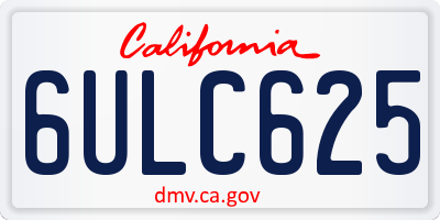 CA license plate 6ULC625