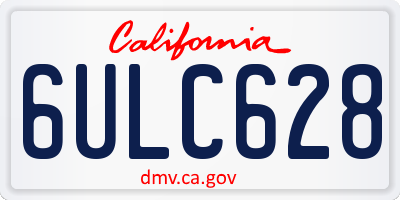 CA license plate 6ULC628