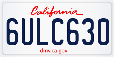 CA license plate 6ULC630