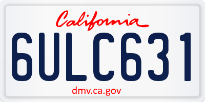 CA license plate 6ULC631
