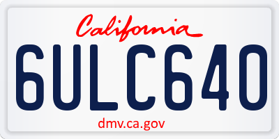 CA license plate 6ULC640