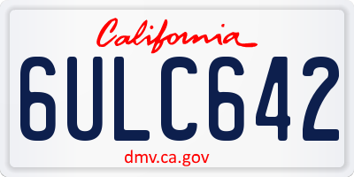 CA license plate 6ULC642