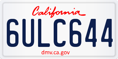 CA license plate 6ULC644
