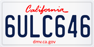 CA license plate 6ULC646