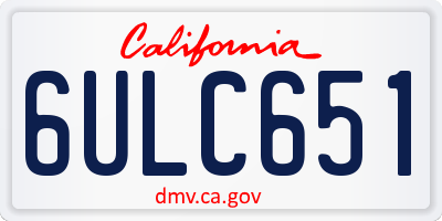 CA license plate 6ULC651