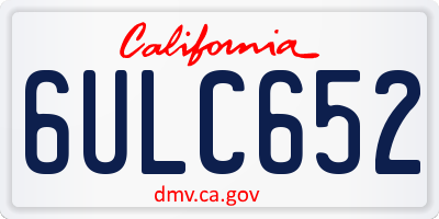 CA license plate 6ULC652
