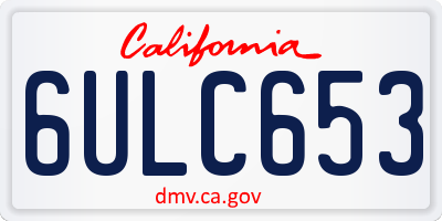 CA license plate 6ULC653