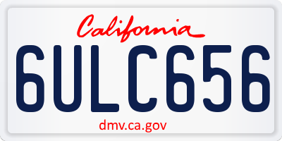 CA license plate 6ULC656