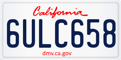 CA license plate 6ULC658