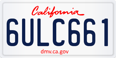 CA license plate 6ULC661