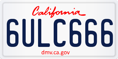 CA license plate 6ULC666