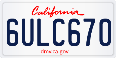CA license plate 6ULC670