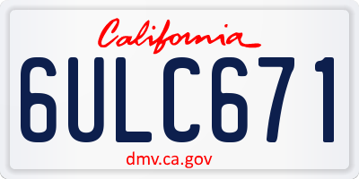 CA license plate 6ULC671