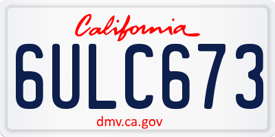 CA license plate 6ULC673
