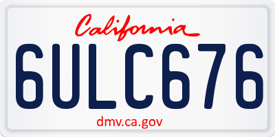 CA license plate 6ULC676