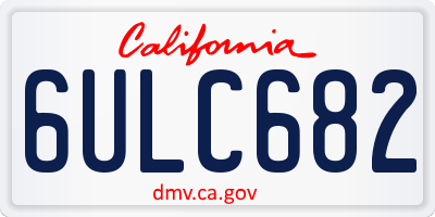 CA license plate 6ULC682