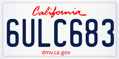 CA license plate 6ULC683