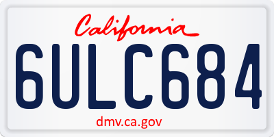 CA license plate 6ULC684