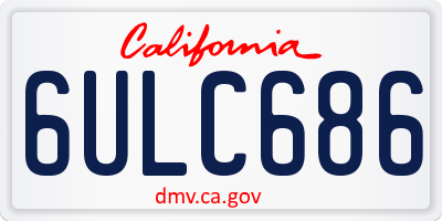 CA license plate 6ULC686
