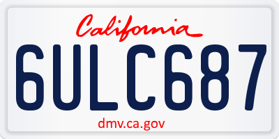 CA license plate 6ULC687