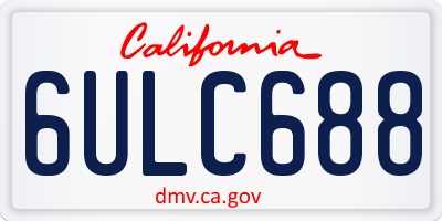 CA license plate 6ULC688
