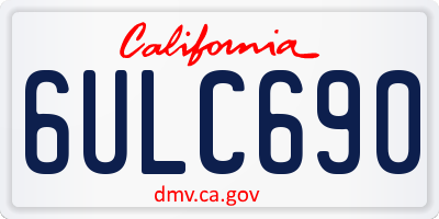 CA license plate 6ULC690