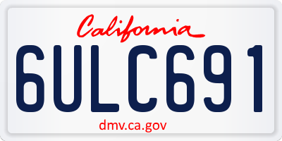CA license plate 6ULC691
